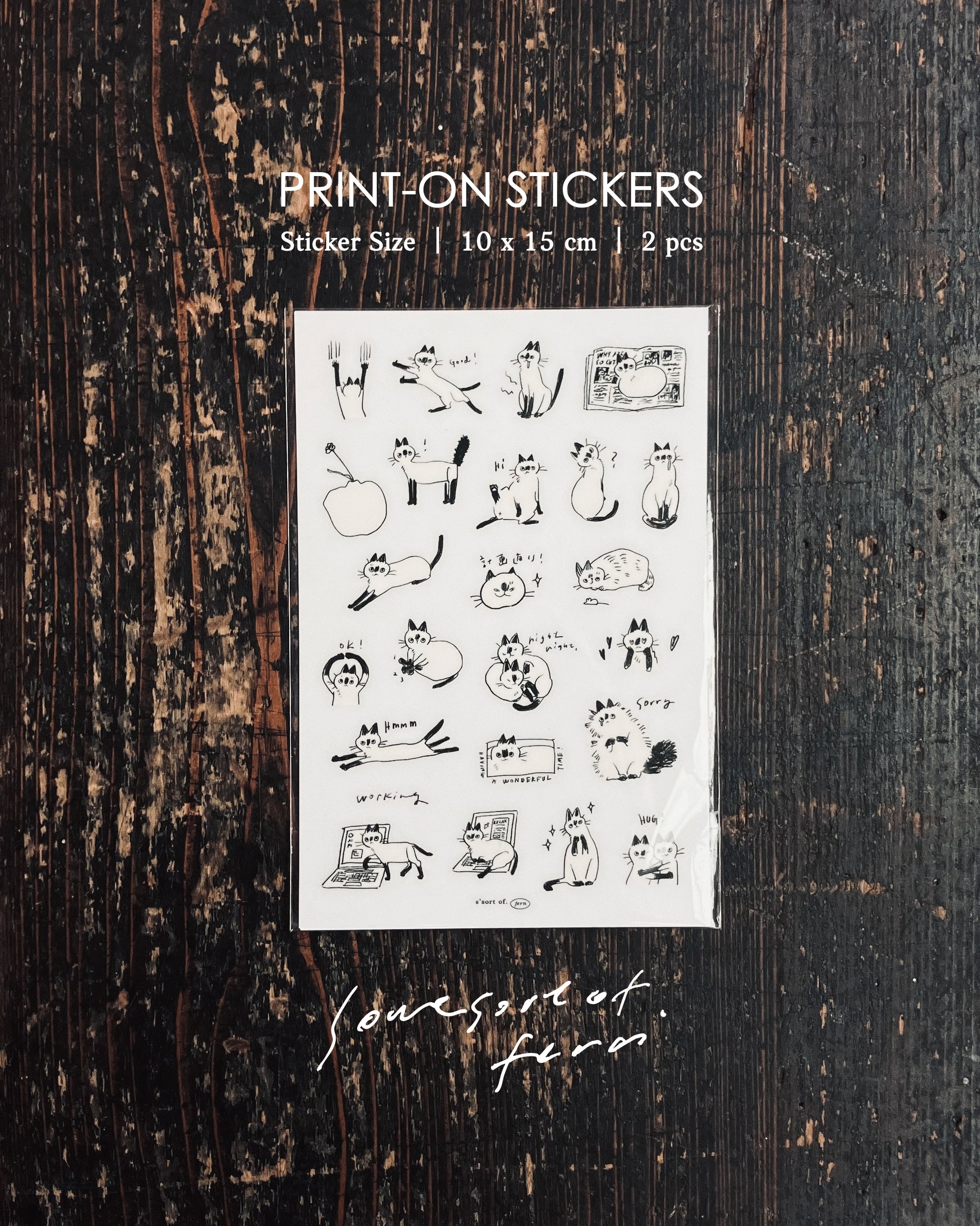 Some Sort of Fern | Siamese Cat  Print On Stickers