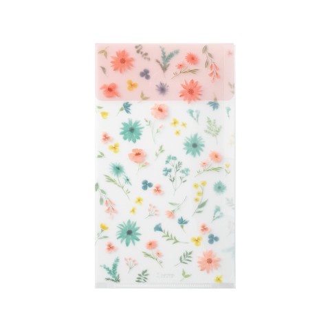 MIDORI A5 Slim Flowers Tabbed File Envelope  | 35466