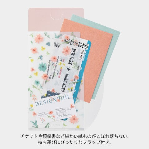 MIDORI A5 Slim Flowers Tabbed File Envelope  | 35466