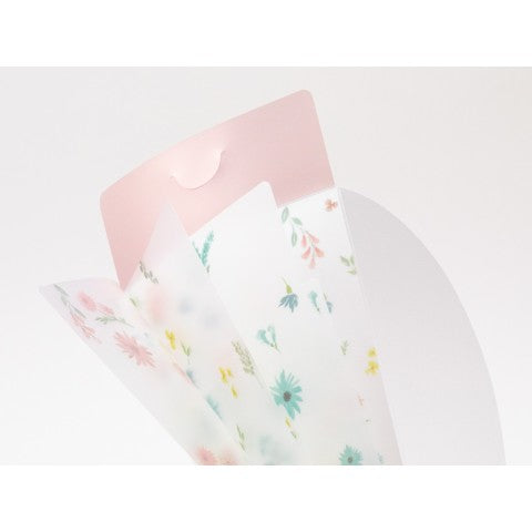 MIDORI A5 Slim Flowers Tabbed File Envelope  | 35466