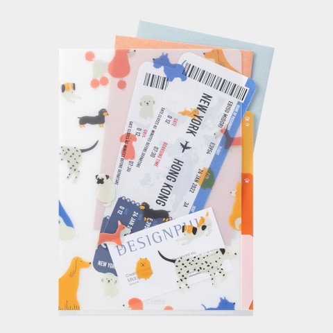 MIDORI A5 File Dogs Tabbed Folder | 35470