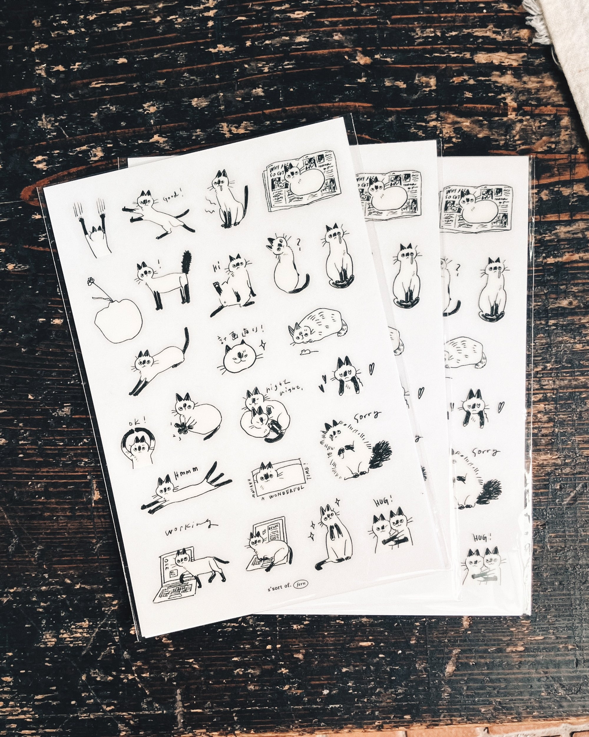 Some Sort of Fern | Siamese Cat  Print On Stickers