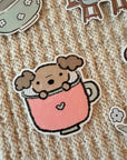Dog cup vinyl sticker