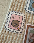 Bear postage stamp vinyl sticker
