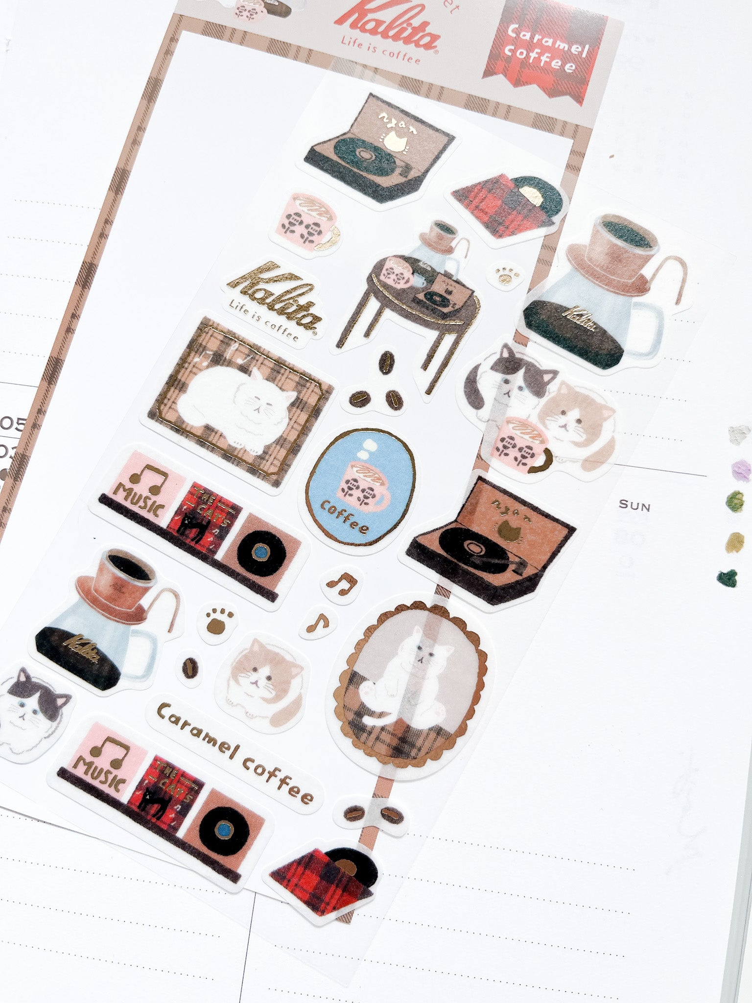 Furukawashiko | Kalita Caramel Coffee Sticker Sheet | QS306