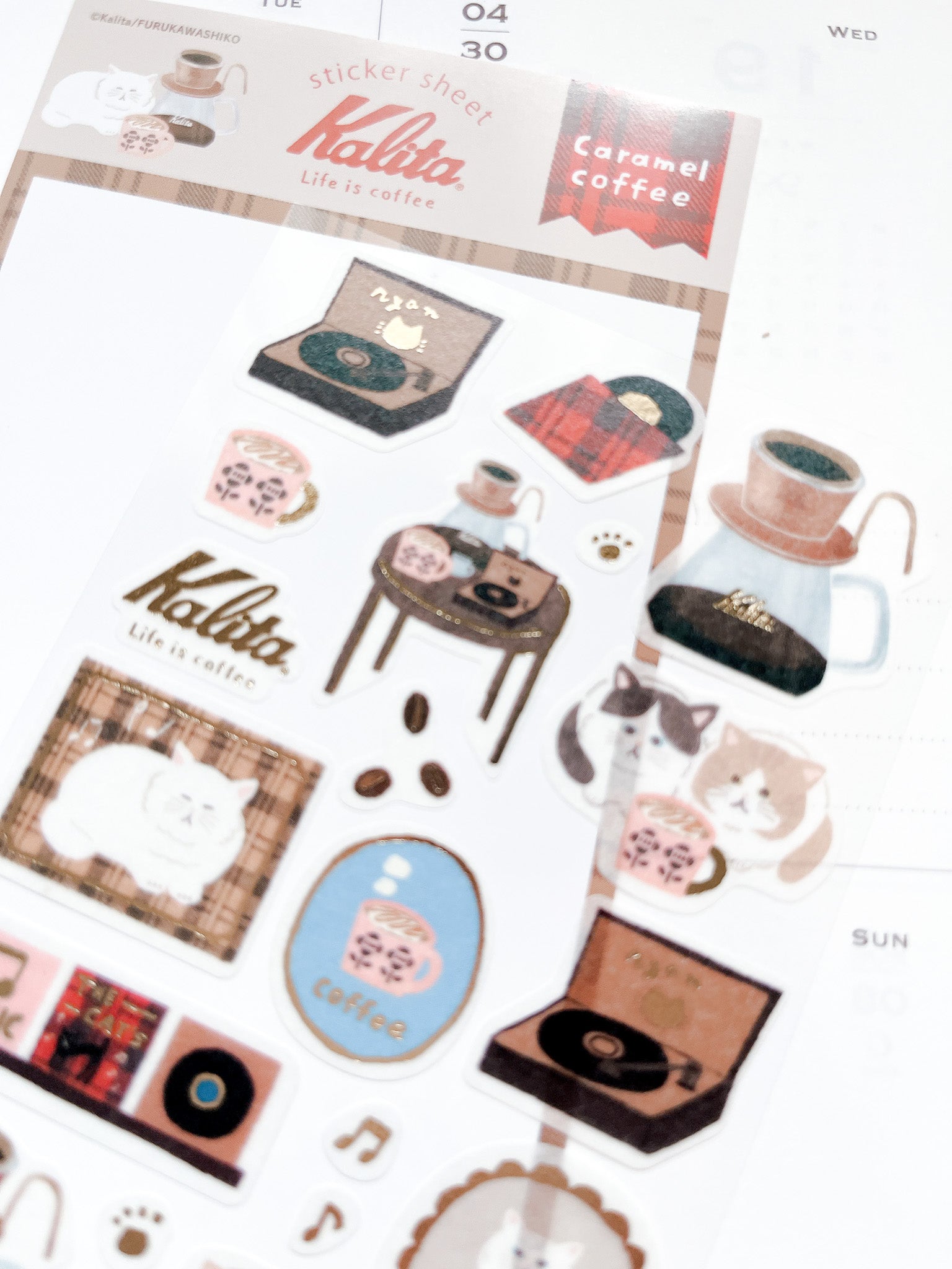 Furukawashiko | Kalita Caramel Coffee Sticker Sheet | QS306