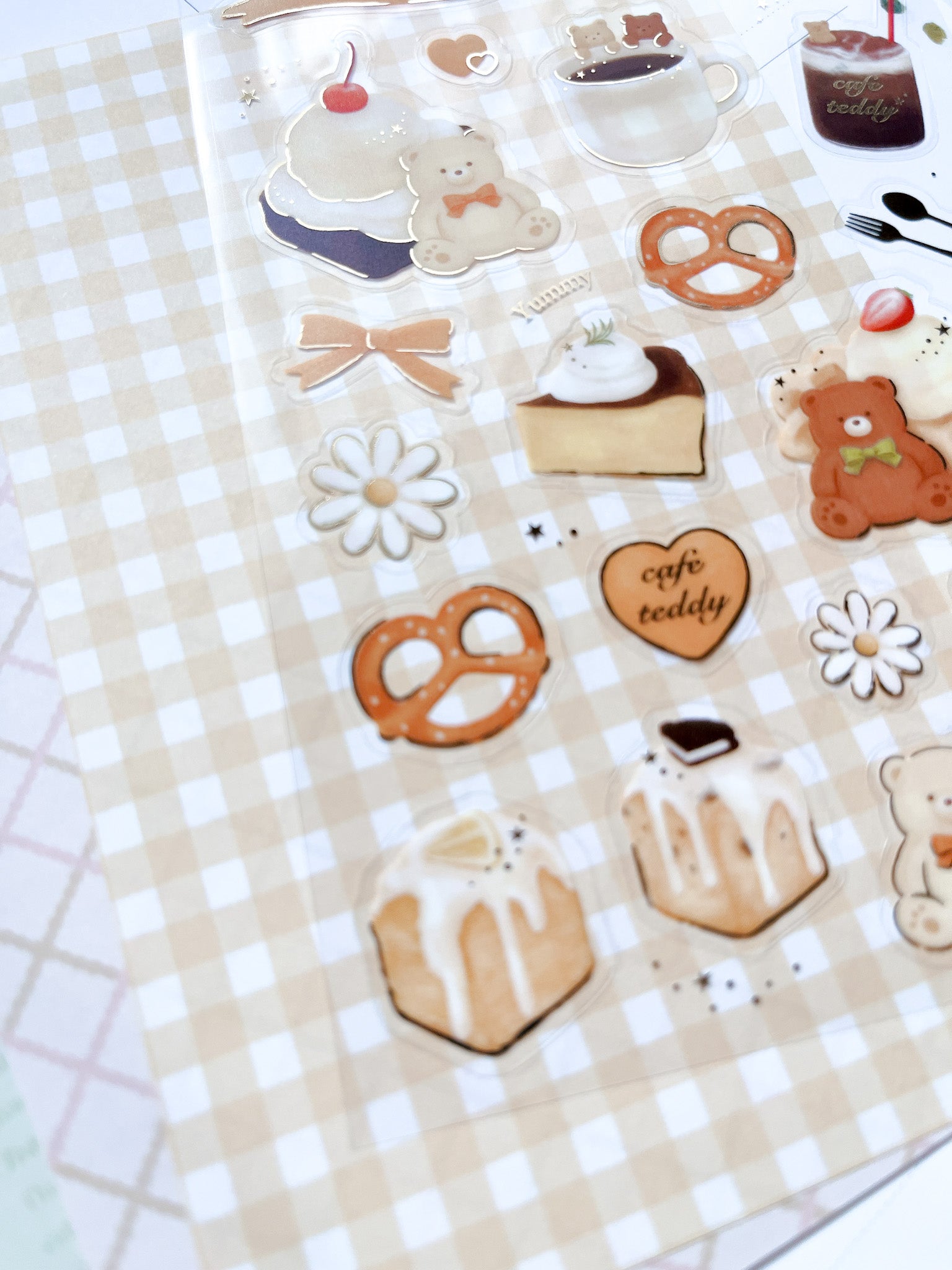 Rokaku | Cafe Teddy Sweets Sticker Sheet | R0022401