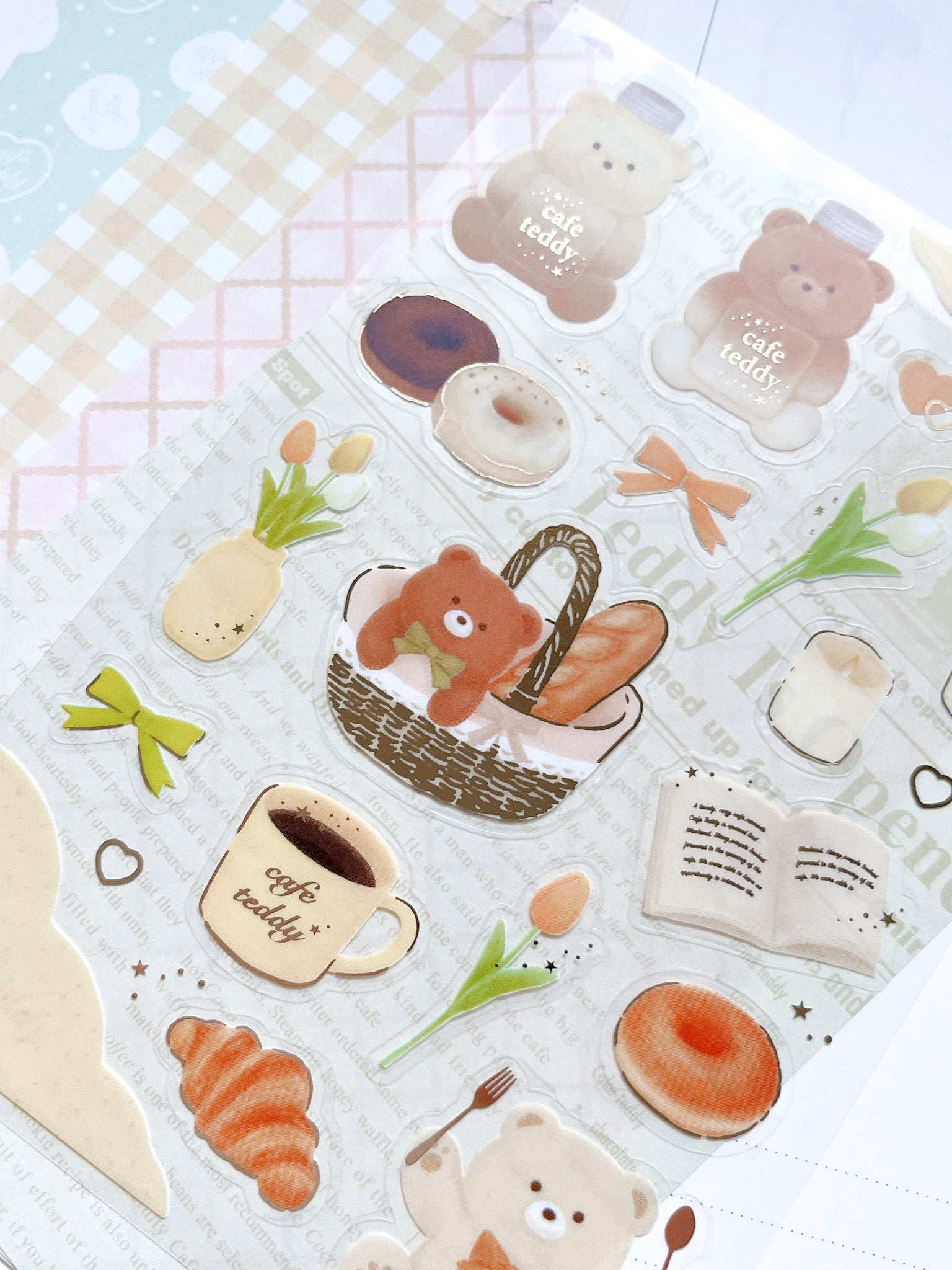 Rokaku | Cafe Teddy Cafe Sticker Sheet | R0022404
