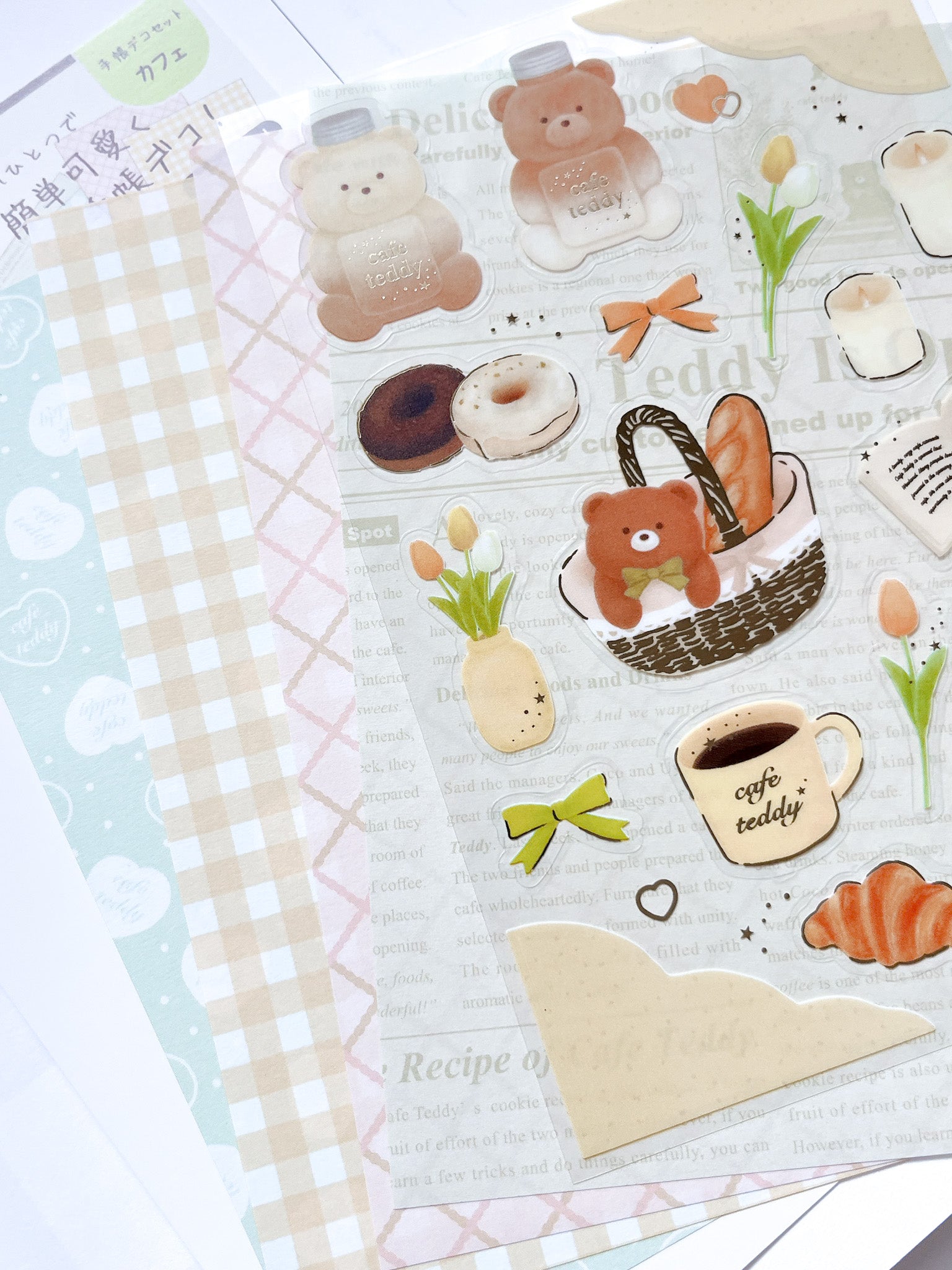 Rokaku | Cafe Teddy Cafe Sticker Sheet | R0022404