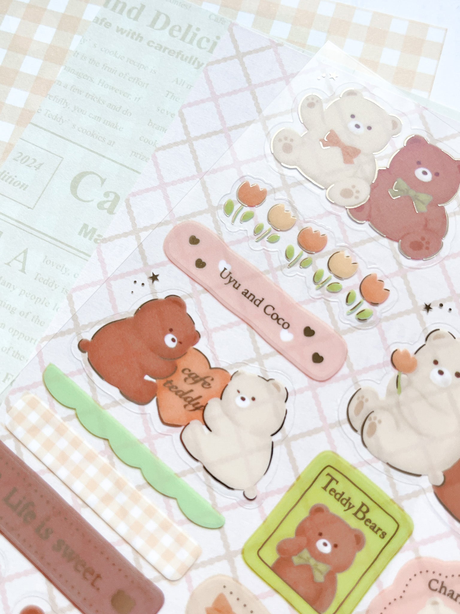 Rokaku | Cafe Teddy Uyukoko Sticker Sheet | R0022402