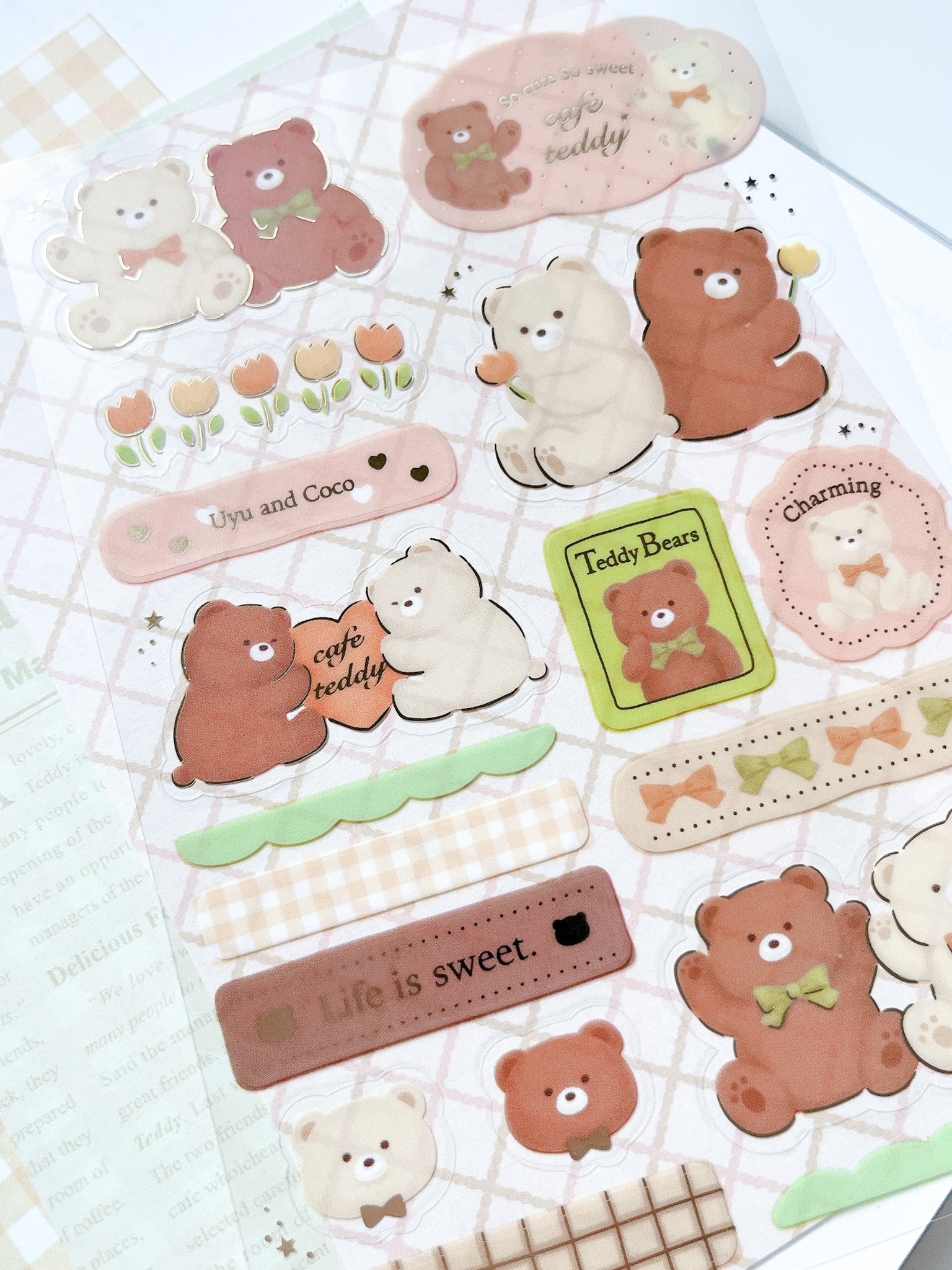 Rokaku | Cafe Teddy Uyukoko Sticker Sheet | R0022402