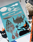 COZYCA | Robin Foiled Cutlery Postcard | 25-530