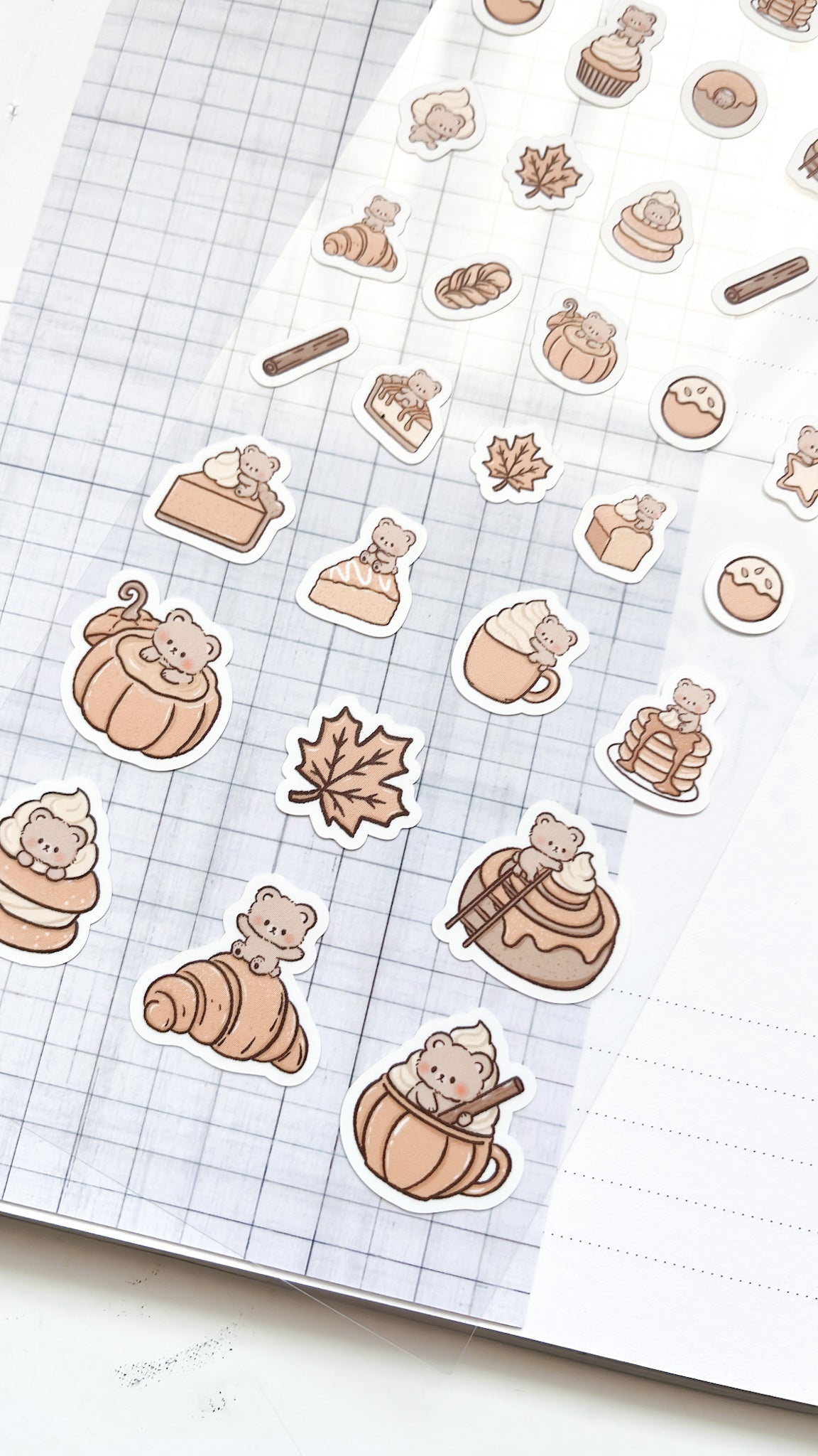 Kuboandlucy Stationery Co | Pumpkin Spice Kuma Sticker Sheet