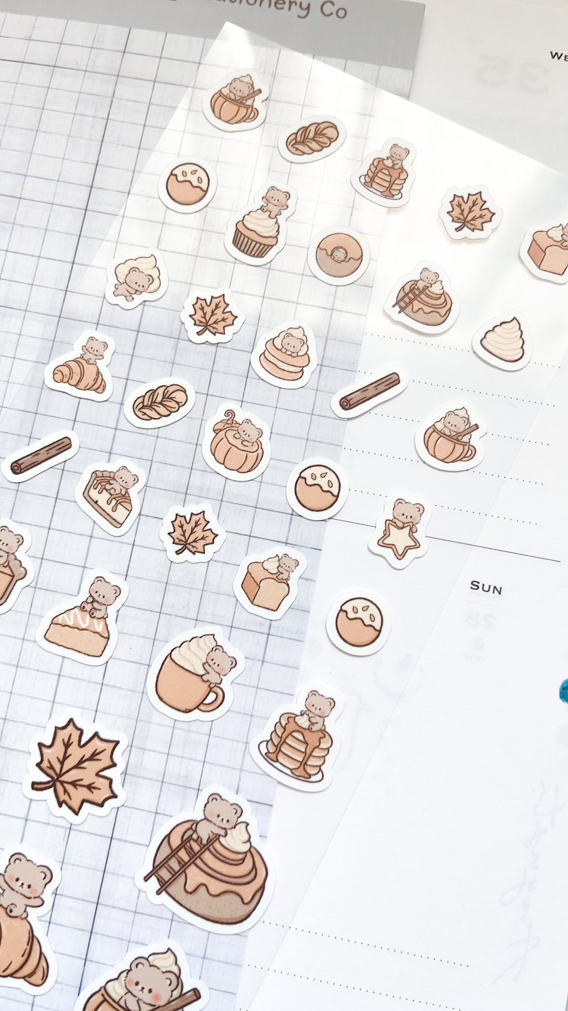 Kuboandlucy Stationery Co | Pumpkin Spice Kuma Sticker Sheet