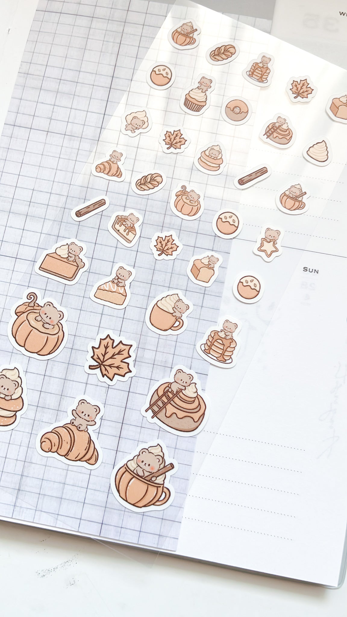 Kuboandlucy Stationery Co | Pumpkin Spice Kuma Sticker Sheet