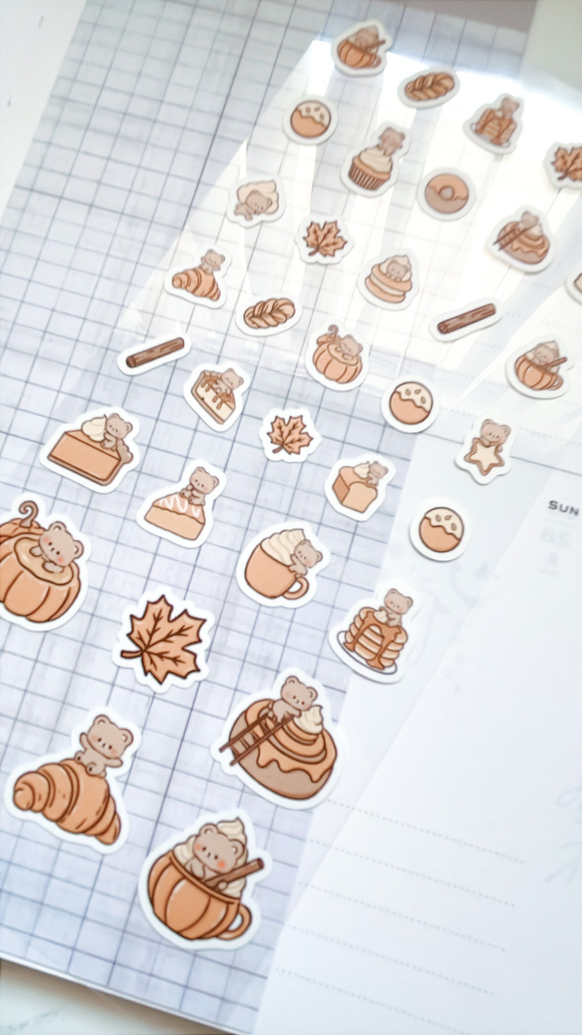 Kuboandlucy Stationery Co | Pumpkin Spice Kuma Sticker Sheet