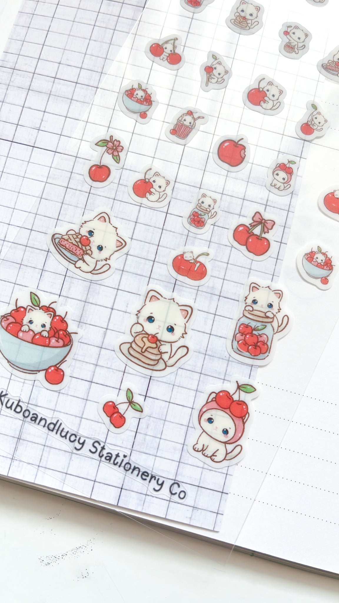 Kuboandlucy Stationery Co | Cherries Clear Sticker Sheet