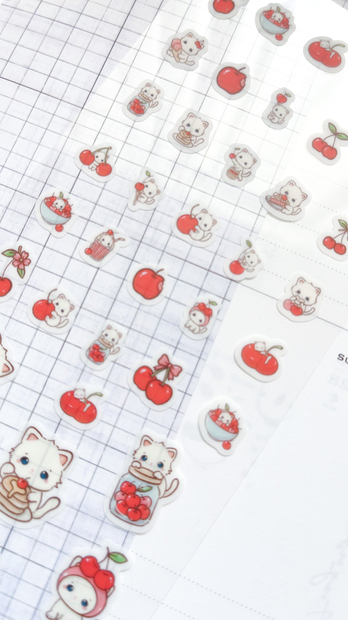 Kuboandlucy Stationery Co | Cherries Clear Sticker Sheet