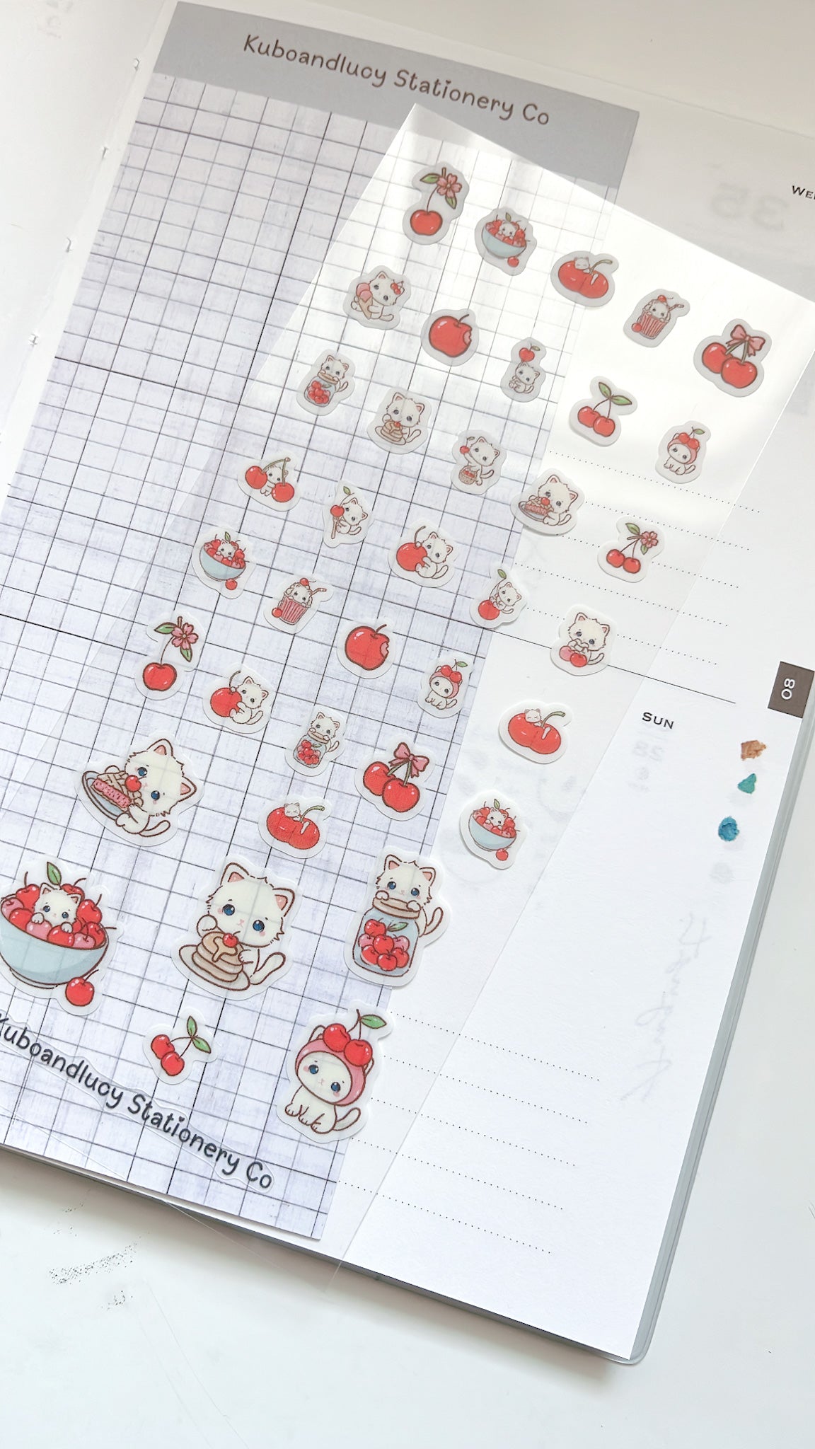 Kuboandlucy Stationery Co | Cherries Clear Sticker Sheet