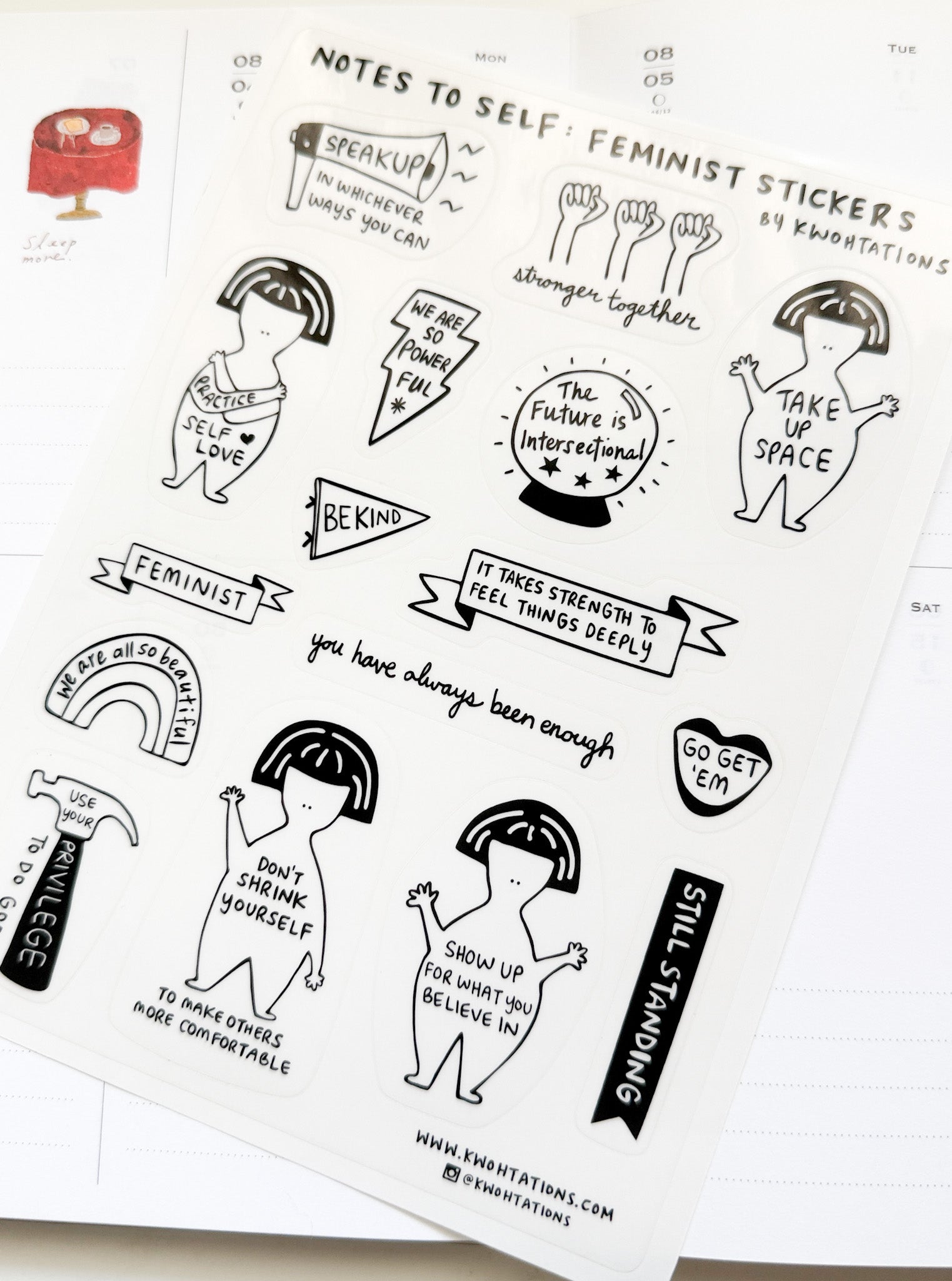 Kwohtation | Notes to Self: Feminist Stickers