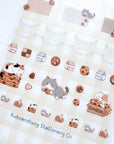 Kuboandlucy Stationery Co | Cookie Cat Clear Sticker Sheet