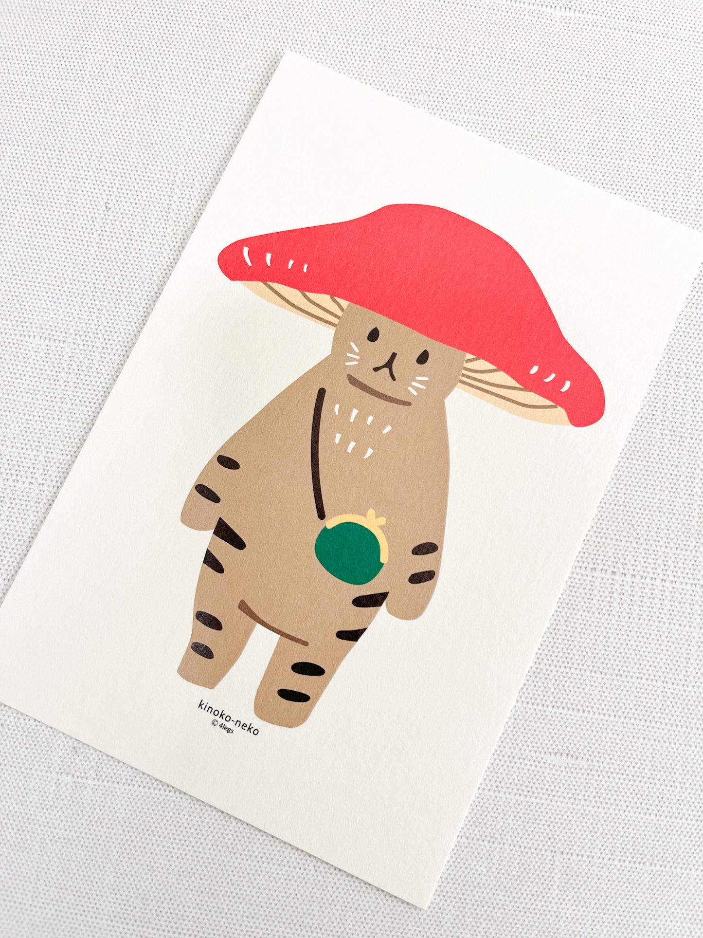 4 Legs | Mushroom Cat Postcard