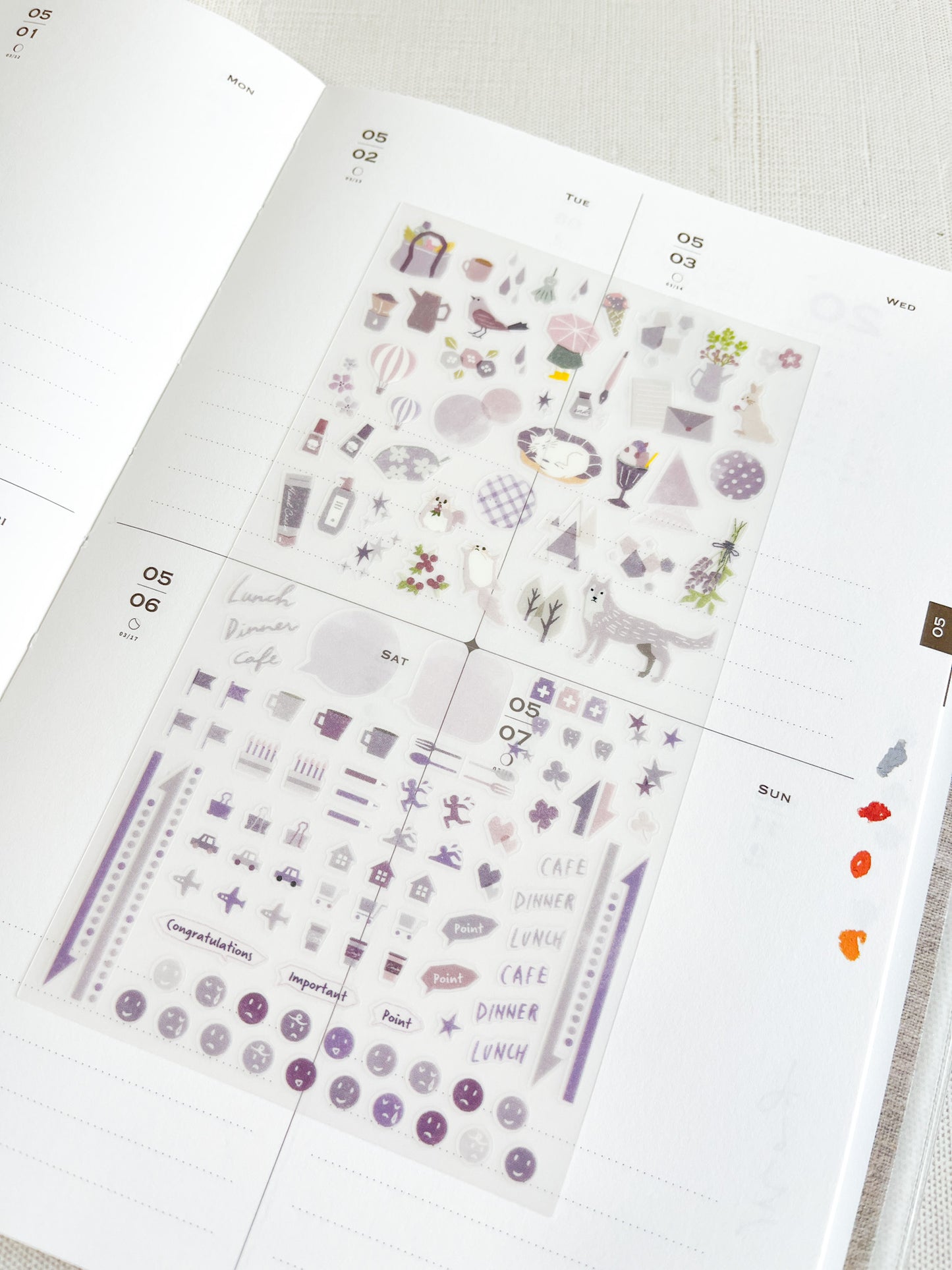 MIDORI | Agenda Stickers | Lavender | 82596