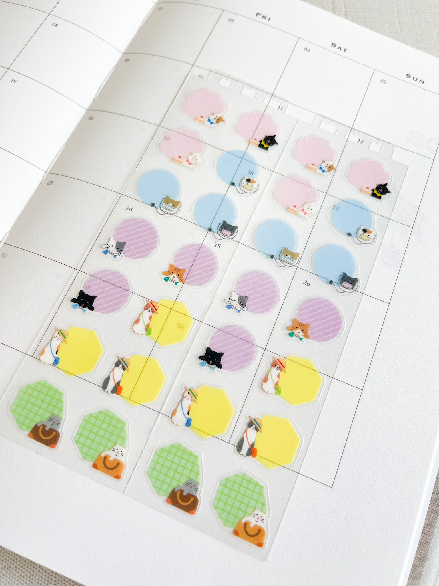 Midori Calendar Stickers - Medium - Cats