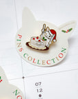 Pottering Cat | Christmas Cake Enamel Pin | XS-06