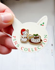 Pottering Cat | Christmas Slice Enamel Pin | XS-05