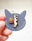 Pottering Cat | Pancake Enamel Pin | PZ-008