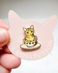 Pottering Cat | Tea Cup Enamel Pin | PZ-012