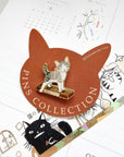 Pottering Cat | Abacus Scratcher Enamel Pin | PZ-041
