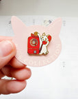 Pottering Cat | Public Telephone Enamel Pin | PZ-048