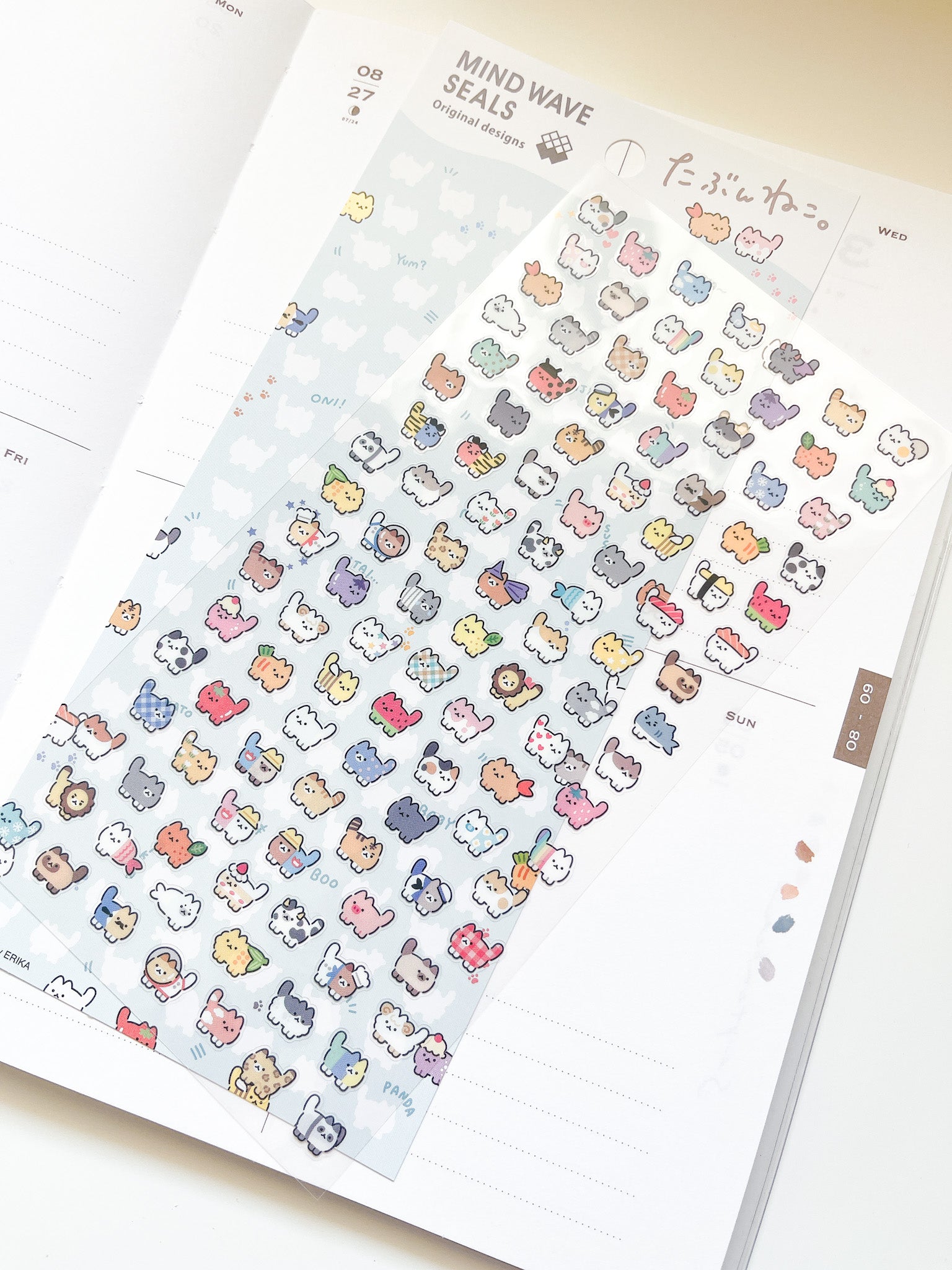 たまにゃー Mind Wave | Seals | Maybe a Cat | 82369 – KuboandLucy Stationery Co