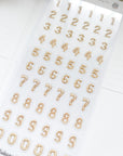 Kuboandlucy Stationery Co | Gold Balloon Numbers Sticker Sheet