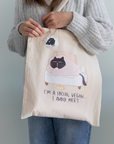Moonaries Illo | I am a social vegan, I avoid meet Tote