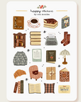 By Och Monika | cozy bookworm Corner Matte Sticker Sheet