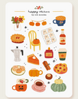 By Och Monika | Fall Cafe Matte Sticker Sheet
