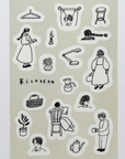 Tobimatsu Shoichiro × mizushima | Daily Life Tracing Paper Sticker Sheet | TSL-KU