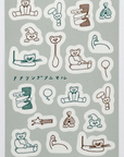 Tobimatsu Shoichiro × mizushima | Cheering Animals Tracing Paper Sticker Sheet | TSL-CA