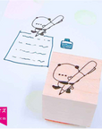 Kayonoko | Panda with Pen Rubber Stamp