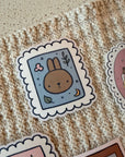 Bunny postage stamp vinyl sticker