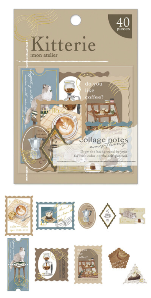 Kitterie : Mon Atelier | Collage Notes Sticker Flakes
