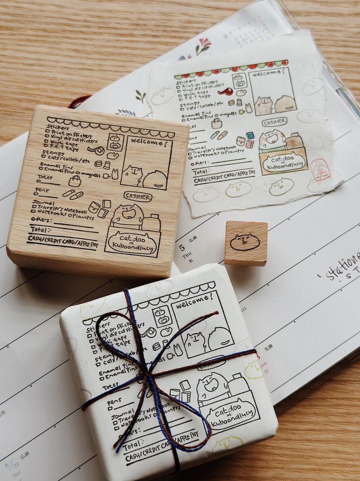 Kuboandlucy x Catdoo Designs | Stationery Menu Rubber Stamp