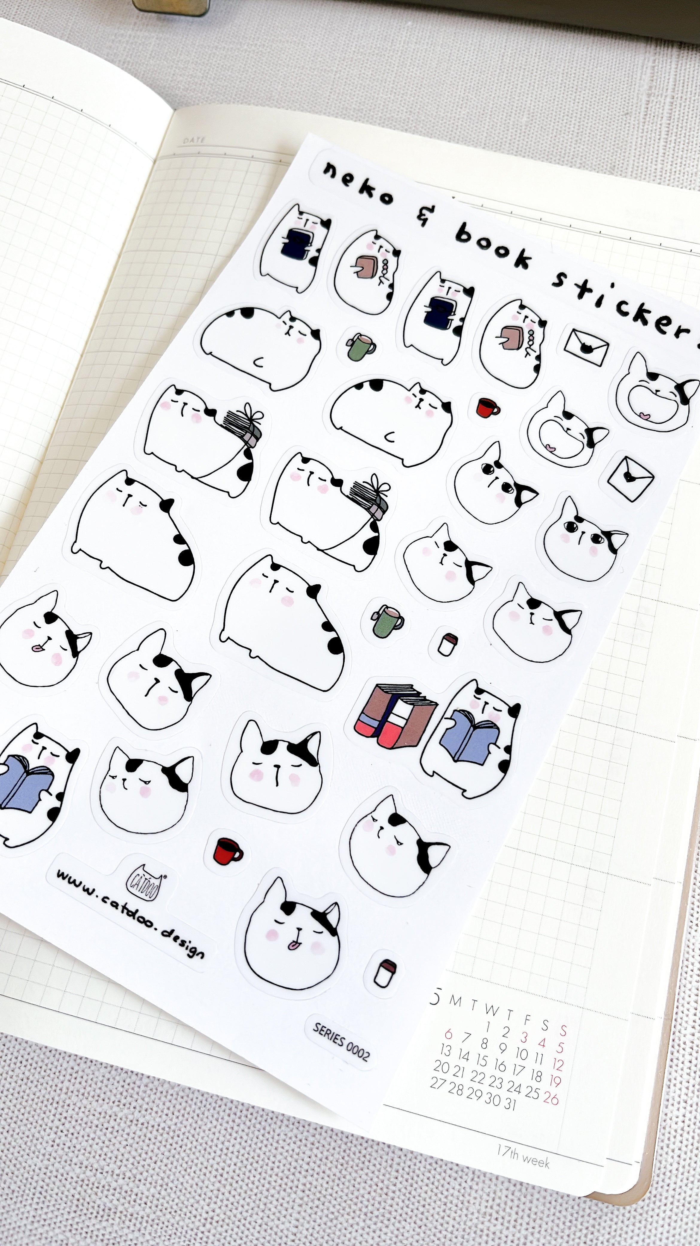 Catdoo | Neko n Book Sticker Sheet | – KuboandLucy Stationery Co