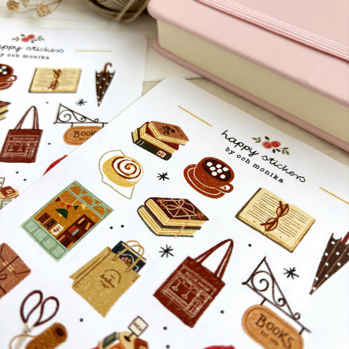 Och Monika | Rainy Bookshop - Sticker Sheet