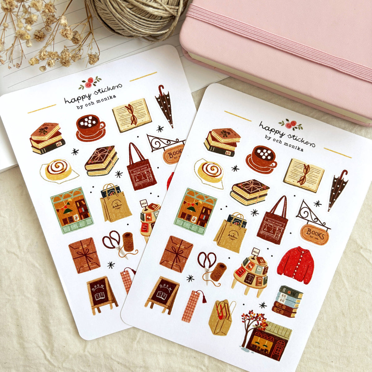 Och Monika | Rainy Bookshop - Sticker Sheet