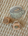"let's rest for a moment" enamel pin