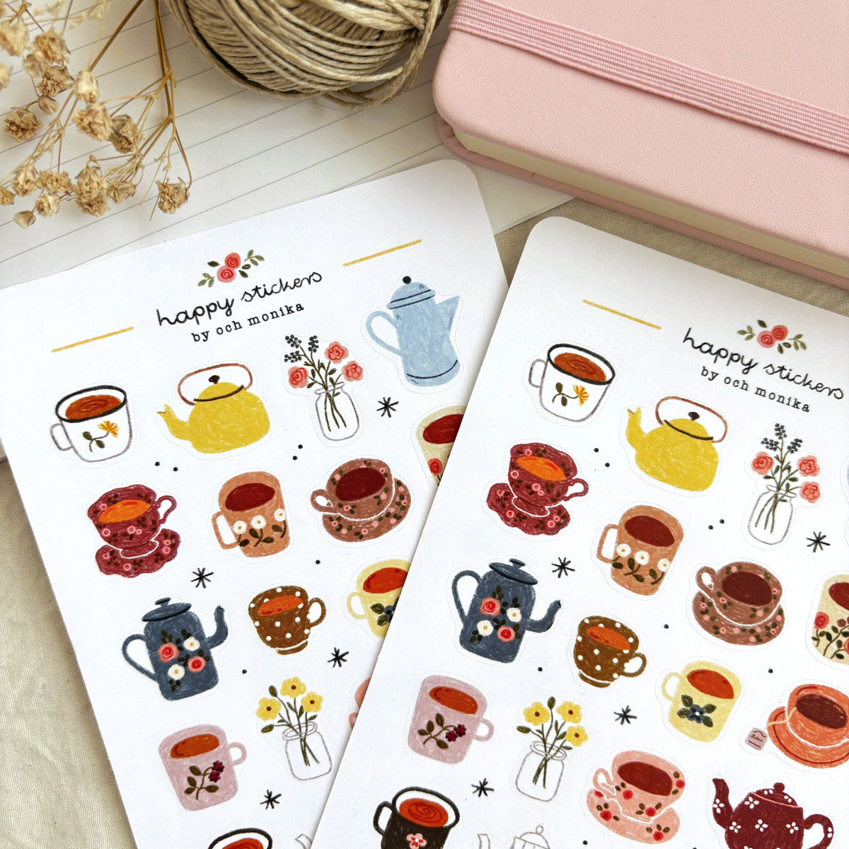 Och Monika Little Teacups - Sticker Sheet